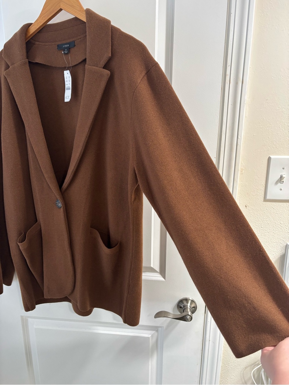 J. Crew Chocolate Brown Single-Button Knit Blazer - Picture 8 of 11
